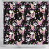 Black Cat Pattern Print Bathroom Shower Curtain-grizzshop