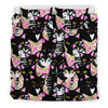 Black Cat Pattern Print Duvet Cover Bedding Set-grizzshop