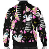 Black Cat Pattern Print Men's Bomber Jacket-grizzshop