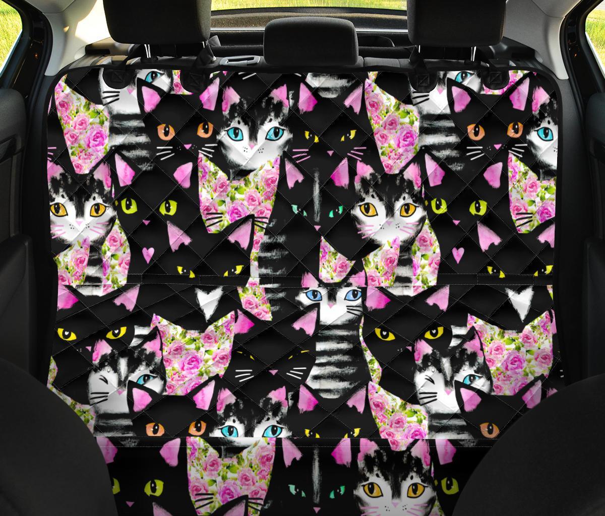 Black Cat Pattern Print Pet Car Seat Cover-grizzshop