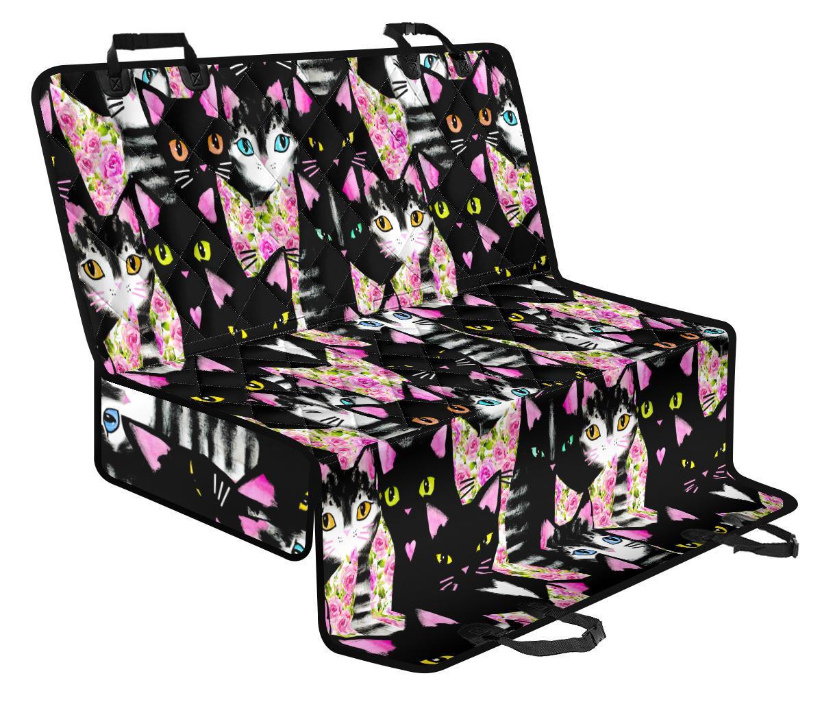 Black Cat Pattern Print Pet Car Seat Cover-grizzshop