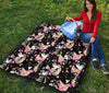 Black Cat Pattern Print Quilt-grizzshop