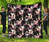 Black Cat Pattern Print Quilt-grizzshop