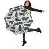 Black Cat Print Pattern Automatic Foldable Umbrella-grizzshop