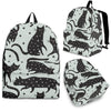 Black Cat Print Pattern Backpack-grizzshop