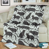 Black Cat Print Pattern Blanket-grizzshop