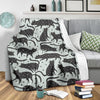 Black Cat Print Pattern Blanket-grizzshop