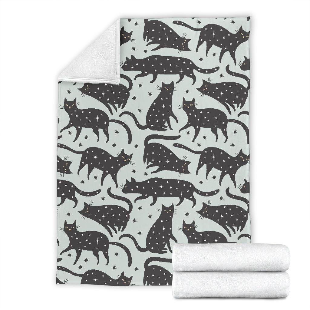 Black Cat Print Pattern Blanket-grizzshop