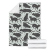 Black Cat Print Pattern Blanket-grizzshop