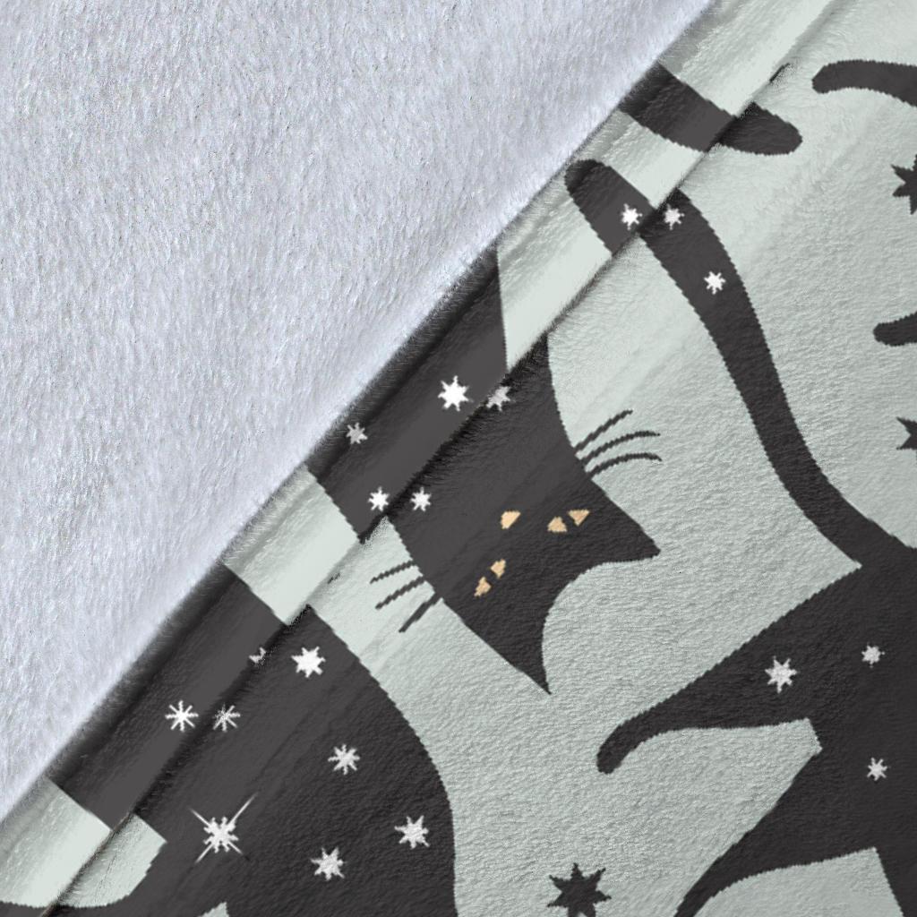 Black Cat Print Pattern Blanket-grizzshop