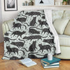 Black Cat Print Pattern Blanket-grizzshop