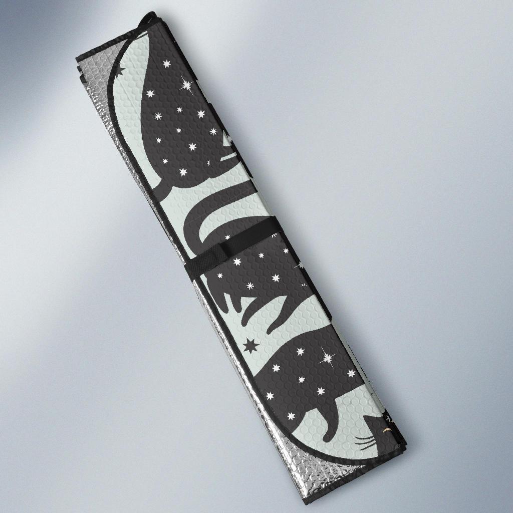 Black Cat Print Pattern Car Sun Shade-grizzshop