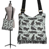 Black Cat Print Pattern Crossbody bags-grizzshop