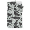 Black Cat Print Pattern Duvet Cover Bedding Set-grizzshop