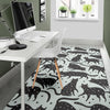Black Cat Print Pattern Floor Mat-grizzshop