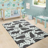 Black Cat Print Pattern Floor Mat-grizzshop