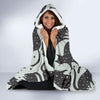 Black Cat Print Pattern Hooded Blanket-grizzshop