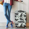 Black Cat Print Pattern Luggage Cover Protector-grizzshop