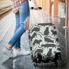 Black Cat Print Pattern Luggage Cover Protector-grizzshop