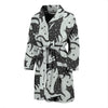 Black Cat Print Pattern Men Long Robe-grizzshop