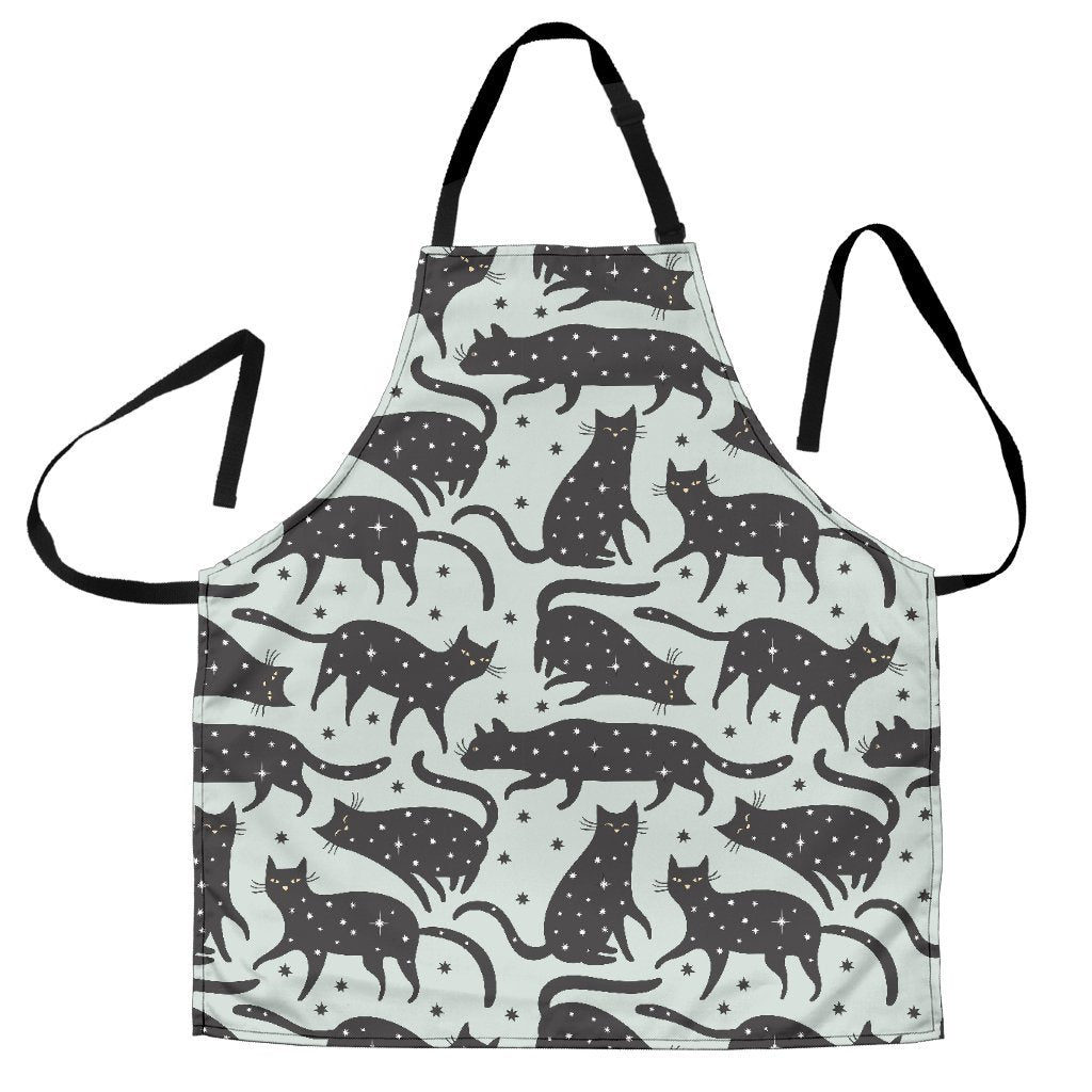 Black Cat Print Pattern Men's Apron-grizzshop