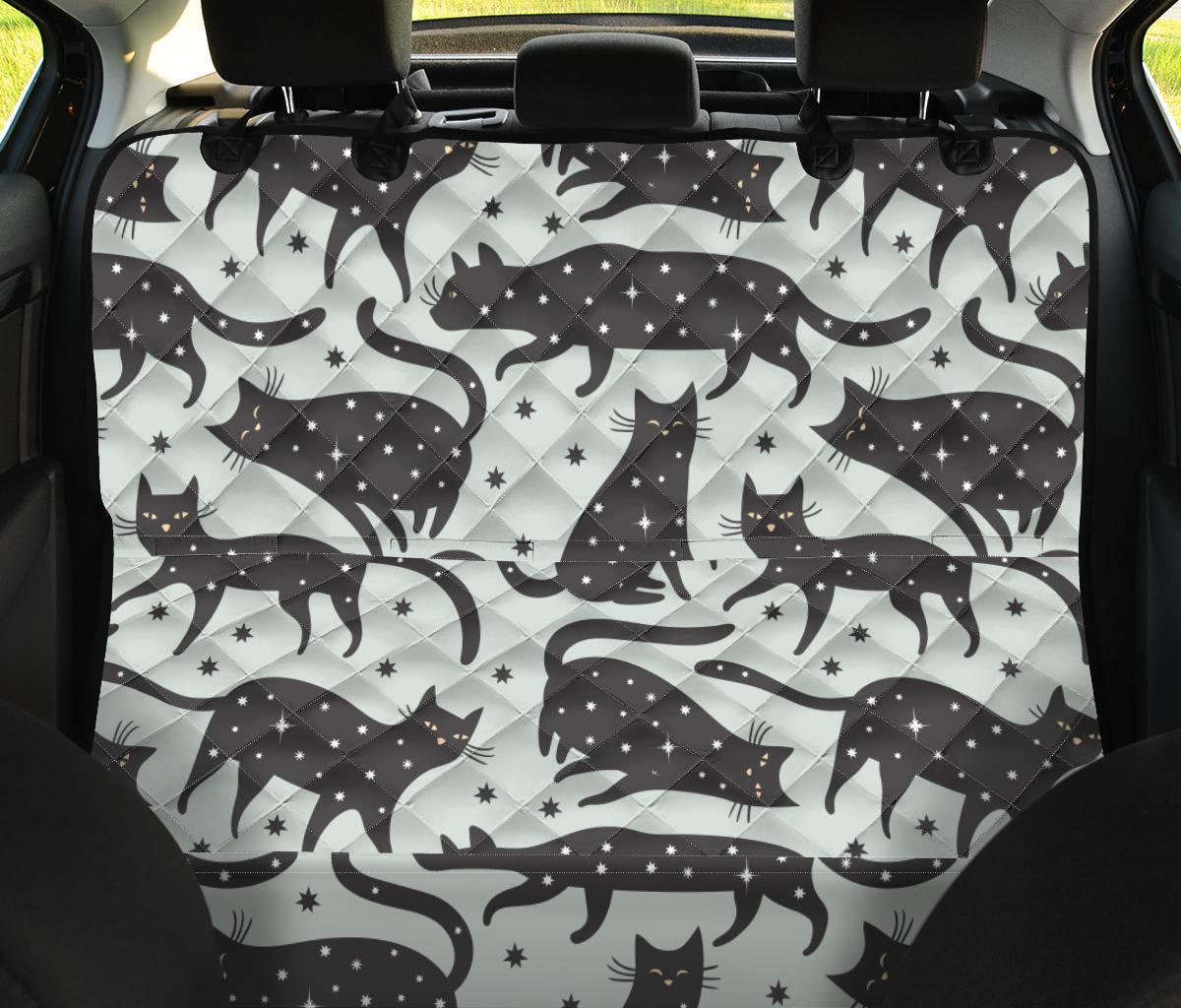 Black Cat Print Pattern Pet Car Seat Cover-grizzshop