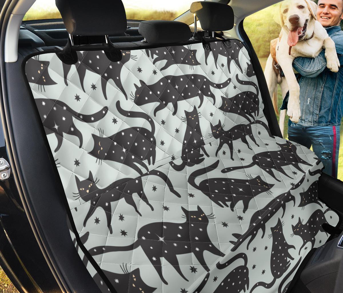 Black Cat Print Pattern Pet Car Seat Cover-grizzshop