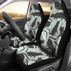 Black Cat Print Pattern Universal Fit Car Seat Covers-grizzshop