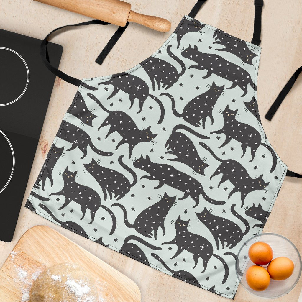 Black Cat Print Pattern Women's Apron-grizzshop