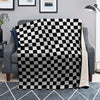 Black Checkered Flag Print Blanket-grizzshop