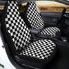 Black Checkered Flag Print Car Seat Covers-grizzshop