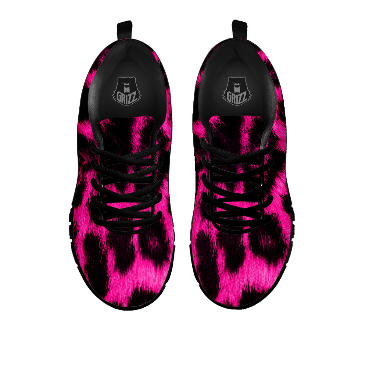 Black Cheetah And Hot Pink Print Black Sneaker-grizzshop