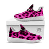 Black Cheetah And Hot Pink Print White Athletic Shoes-grizzshop