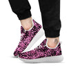 Black Cheetah And Hot Purple Print White Athletic Shoes-grizzshop