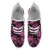 Black Cheetah And Hot Purple Print White Athletic Shoes-grizzshop