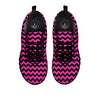 Black Chevron And Hot Pink Print Pattern Black Sneaker-grizzshop