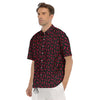 Black Chili Pepper Print Pattern Men's Short Sleeve Shirts-grizzshop