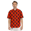 Black Coffin Red Print Pattern Men's Short Sleeve Shirts-grizzshop