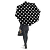 Black Color Polka Dot Print Pattern Umbrella-grizzshop