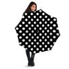 Black Color Polka Dot Print Pattern Umbrella-grizzshop