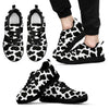 Black Cow Pattern Print Black Sneaker Shoes For Men Women-grizzshop