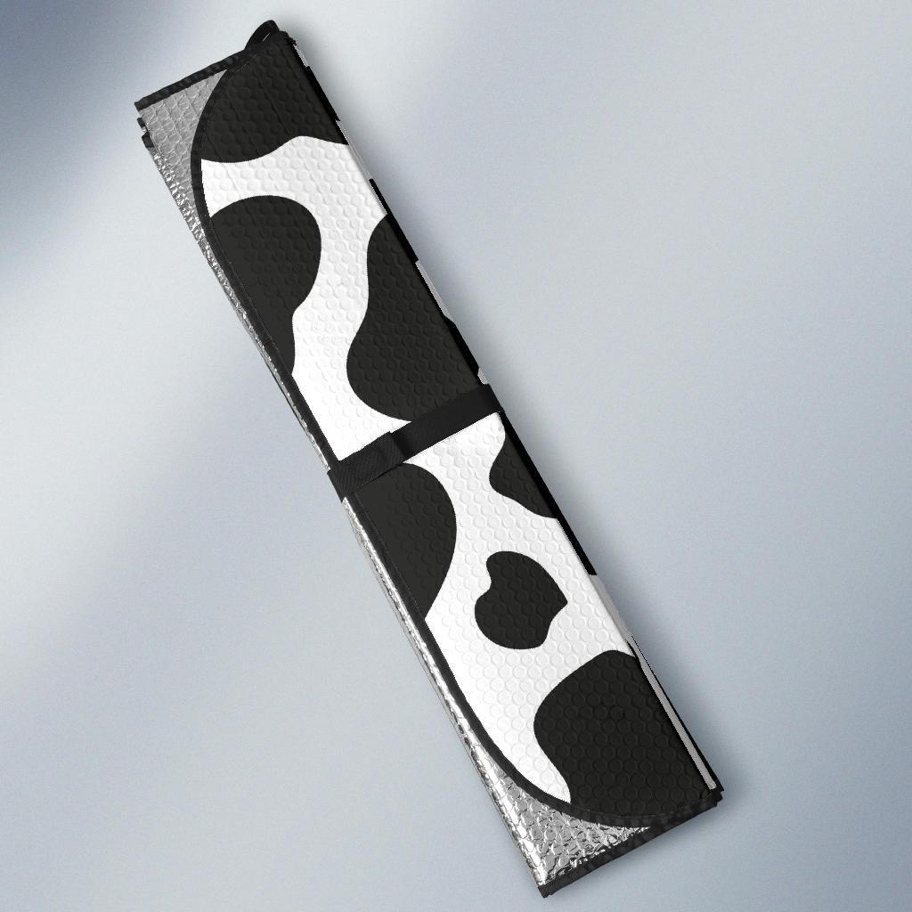 Black Cow Pattern Print Car Sun Shade-grizzshop