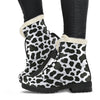 Black Cow Pattern Print Comfy Winter Boots-grizzshop