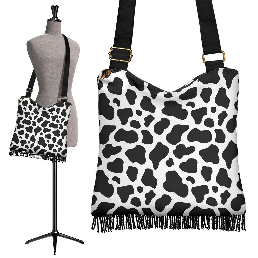 Black Cow Pattern Print Crossbody Bags-grizzshop