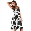 Black Cow Pattern Print Dress-grizzshop