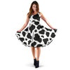 Black Cow Pattern Print Dress-grizzshop