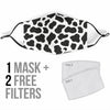 Black Cow Pattern Print Face Mask-grizzshop