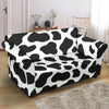 Black Cow Pattern Print Loveseat Cover-grizzshop