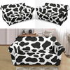 Black Cow Pattern Print Loveseat Cover-grizzshop