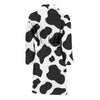 Black Cow Pattern Print Men Long Robe-grizzshop